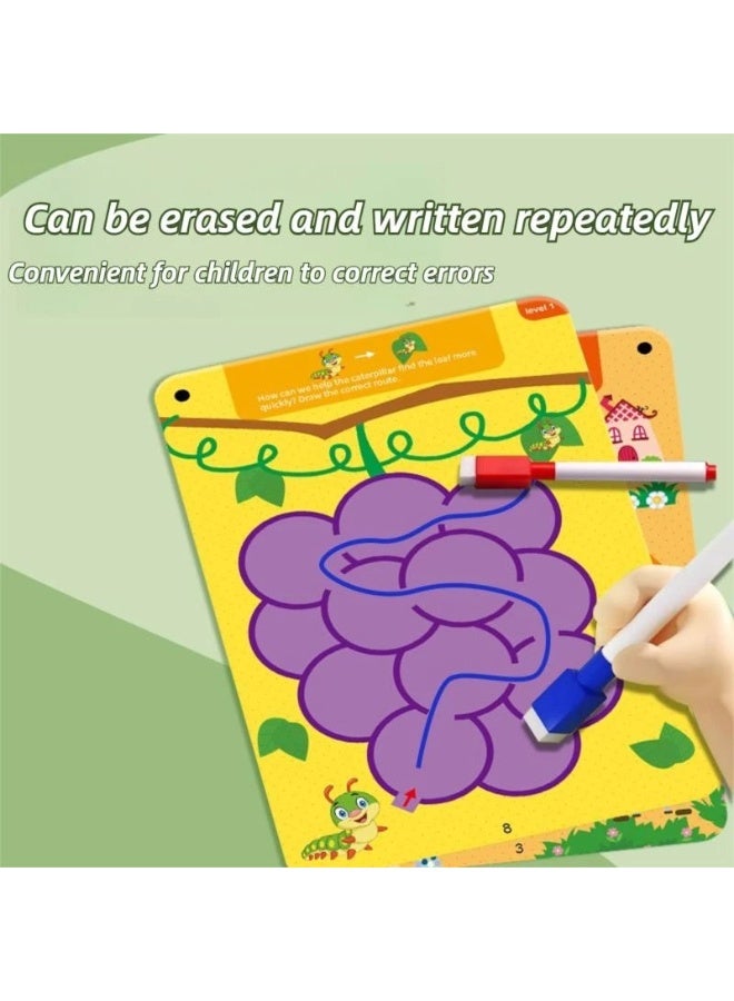 Capstro Children’s Maze Training Activity Book – Logical Thinking, Focus & Hand Coordination Practice for Creative Learning and Early Skill Development – Interlocking Maze Challenge Book - Image 3